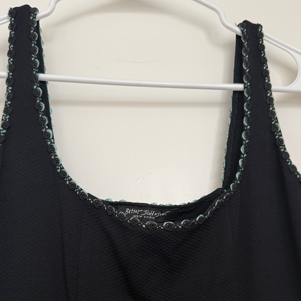 Betsey Johnson Black Dress with Teal Accents